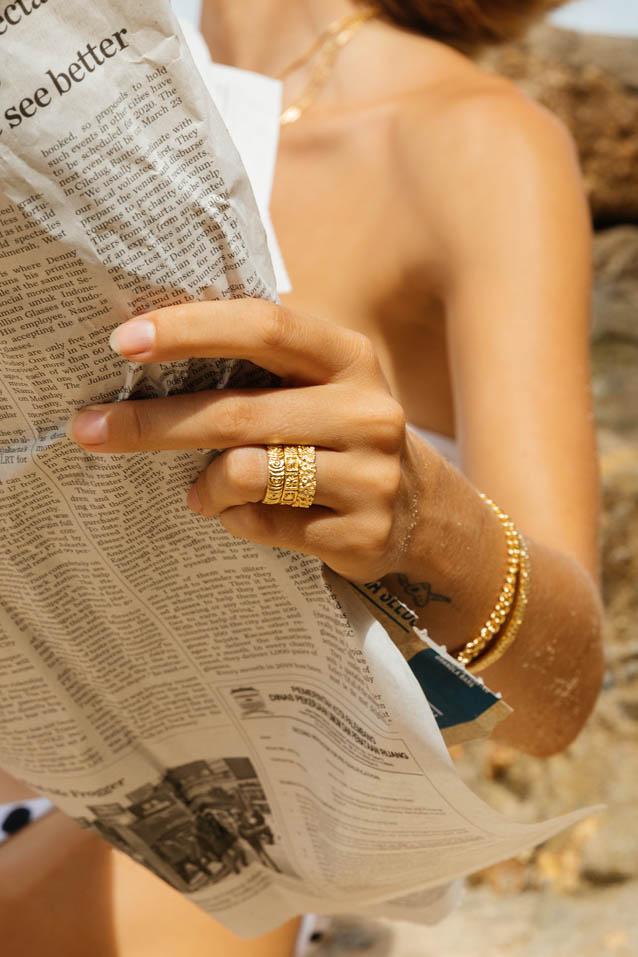 Kissed by the sun ring gold plated-abc