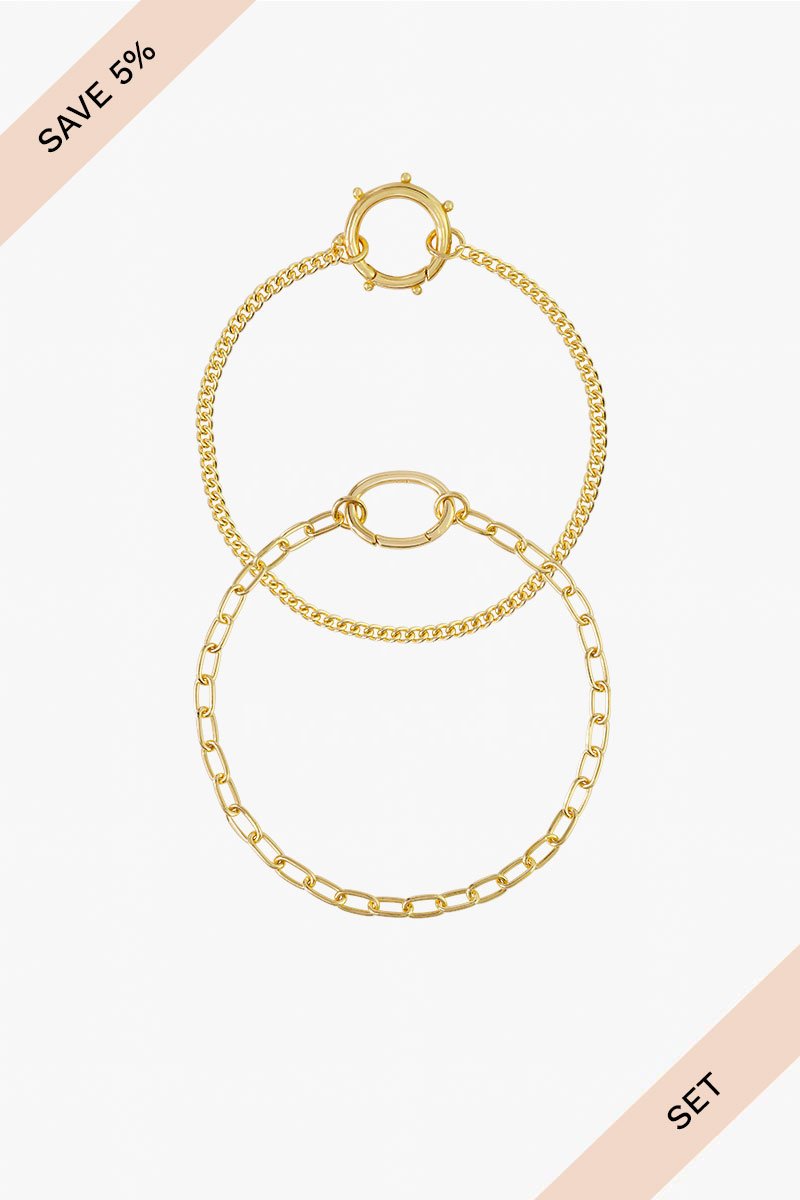 Clasped chain set gold plated-abc
