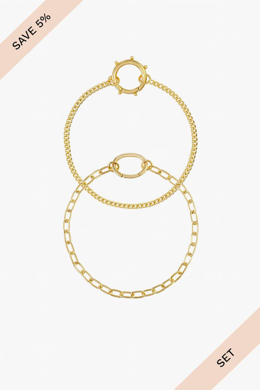 Clasped chain set gold plated-abc