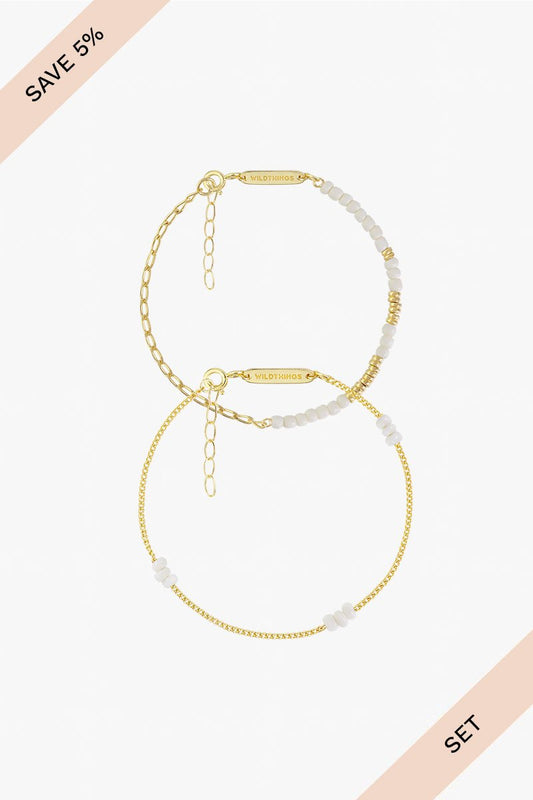 Classy white set gold plated-abc