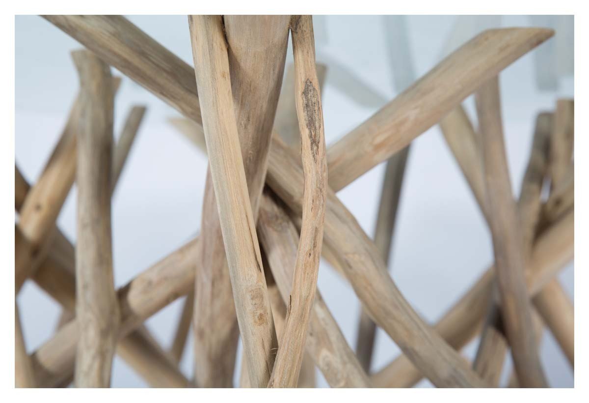 Semarang 10mm Tempered Glass Top, Teak Branch Base Square Coffee Table-Living-Home & Giftware-Default Title---abc