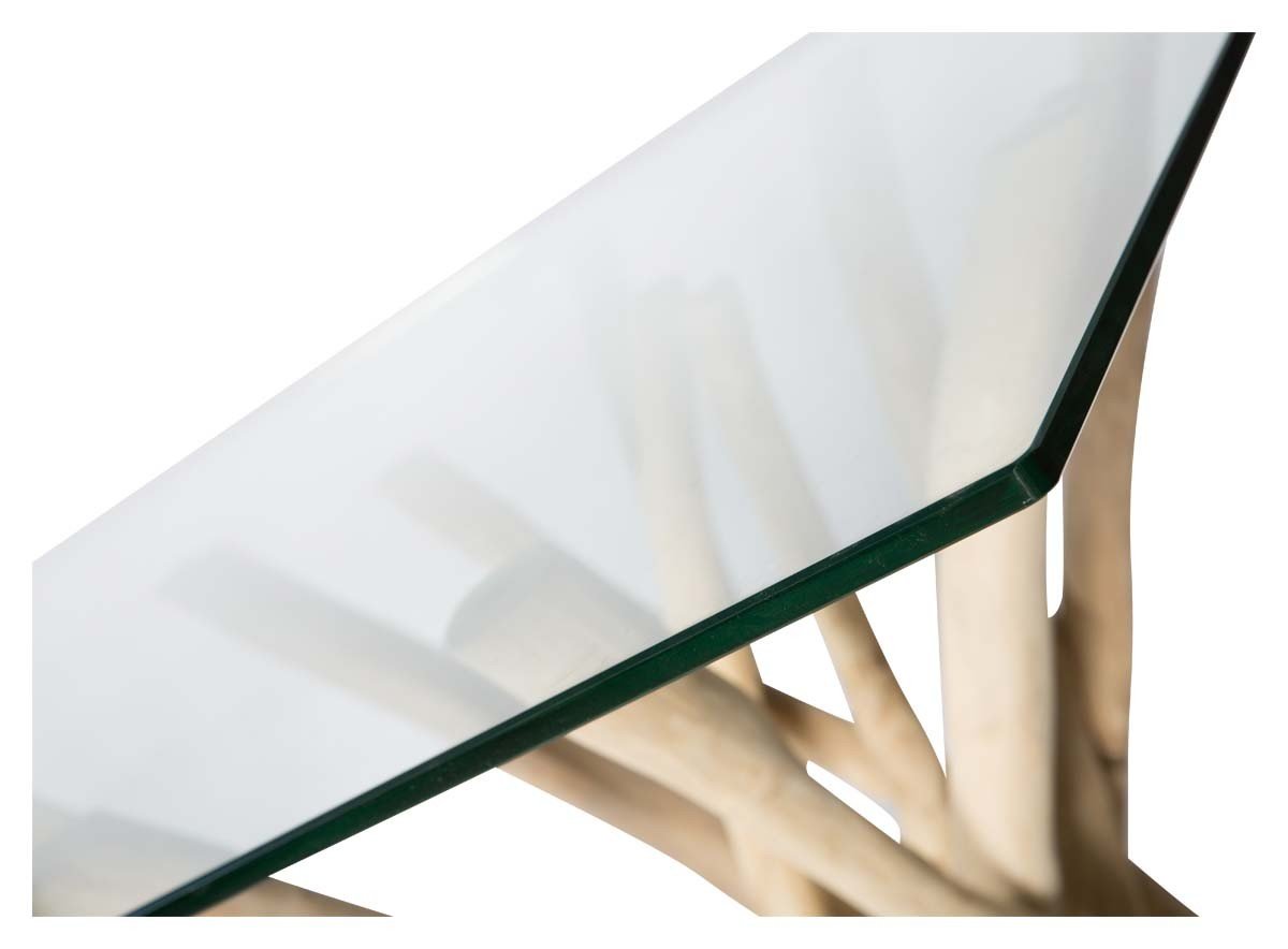 Semarang 10mm Tempered Glass Top Dining Table with Teak Branch Base-Dining-Home & Giftware-Default Title---abc