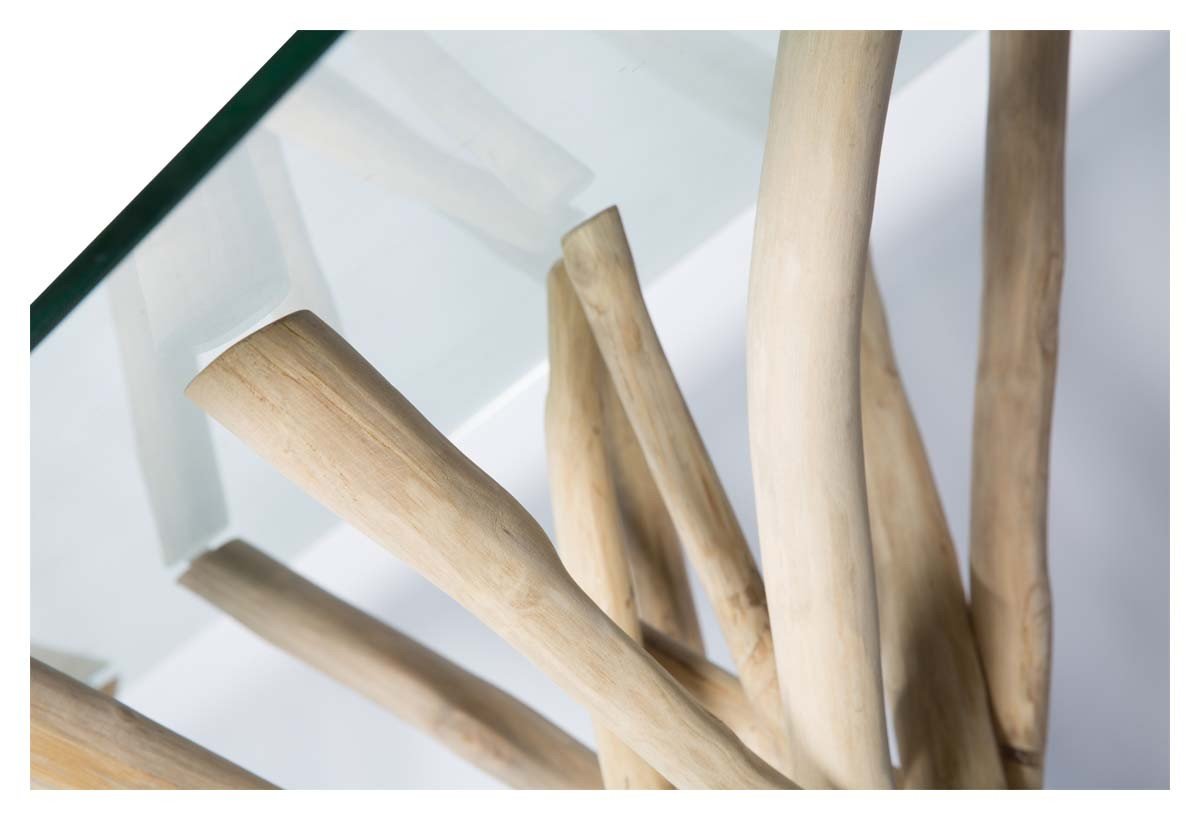 Semarang 10mm Tempered Glass Top Dining Table with Teak Branch Base-Dining-Home & Giftware-Default Title---abc