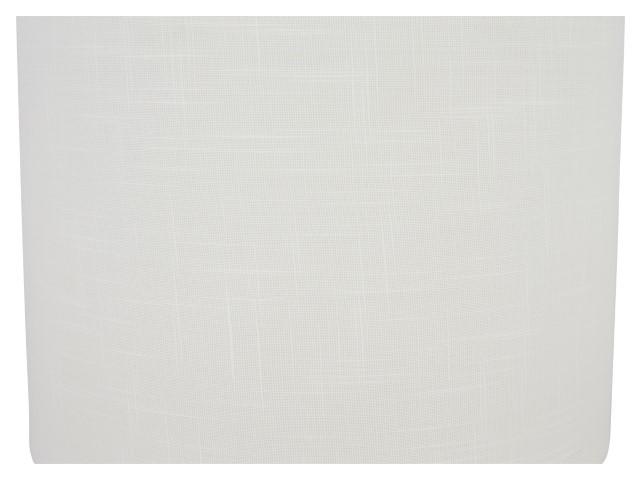 Glass Shell Table Lamp with White Linen Shade and Metal Base - White-abc