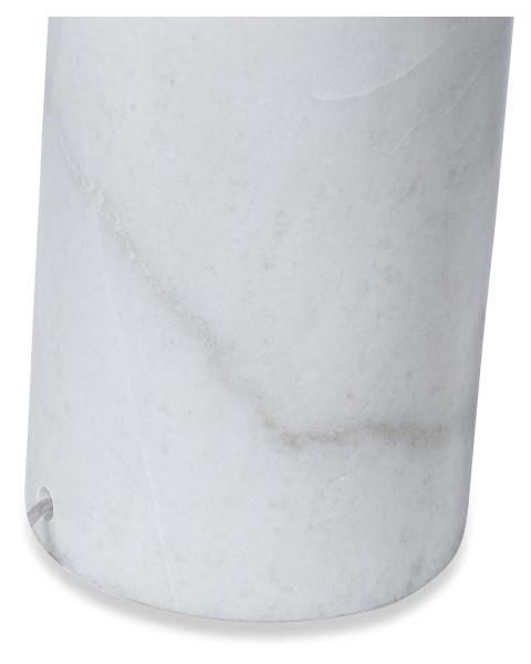 White Cylinder Marble Table Lamp with Linen Shade - White-Lighting-Home & Giftware-Default Title---abc