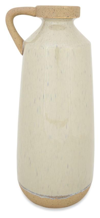 Grecian Ceramic Urn Medium - Beige/Natural-abc