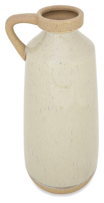 Grecian Ceramic Urn Medium - Beige/Natural-abc