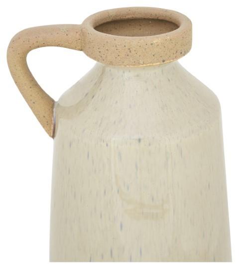Grecian Ceramic Urn Medium - Beige/Natural-abc