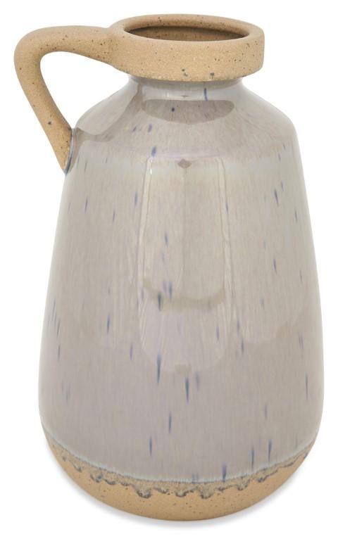 Grecian Ceramic Urn Small - Soft Grey/Natural-abc