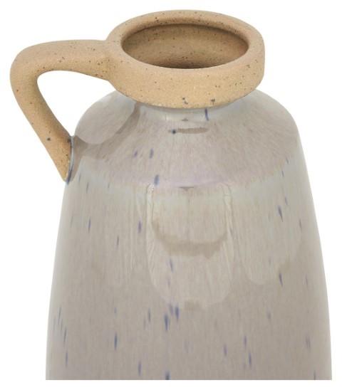 Grecian Ceramic Urn Small - Soft Grey/Natural-abc