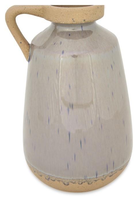 Grecian Ceramic Urn Small - Soft Grey/Natural-abc