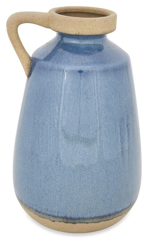 Grecian Ceramic Urn Small - Blue/Natural-abc