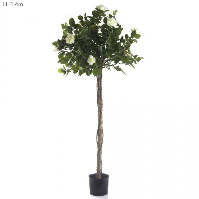 Rose Topiary 1.4m Light White-Accessories-Florabelle-Default Title---abc