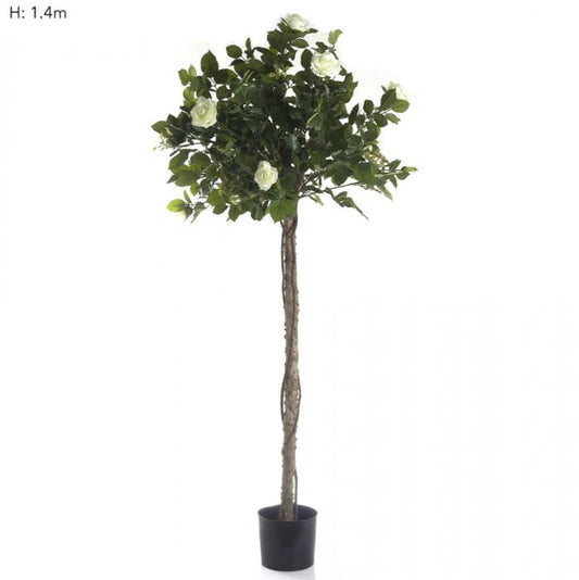 Rose Topiary 1.4m Light White-Accessories-Florabelle-Default Title---abc