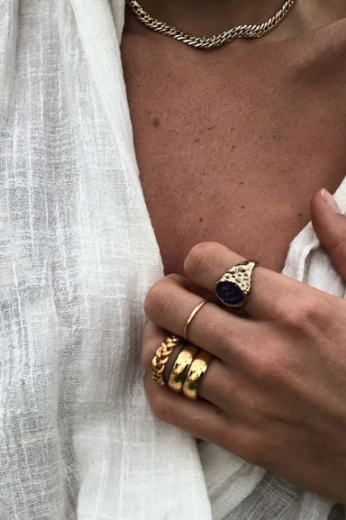 Double Trouble ring gold plated-abc