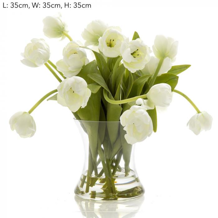Tulip in Water in Glass Vase White-Accessories-Florabelle-Default Title---abc