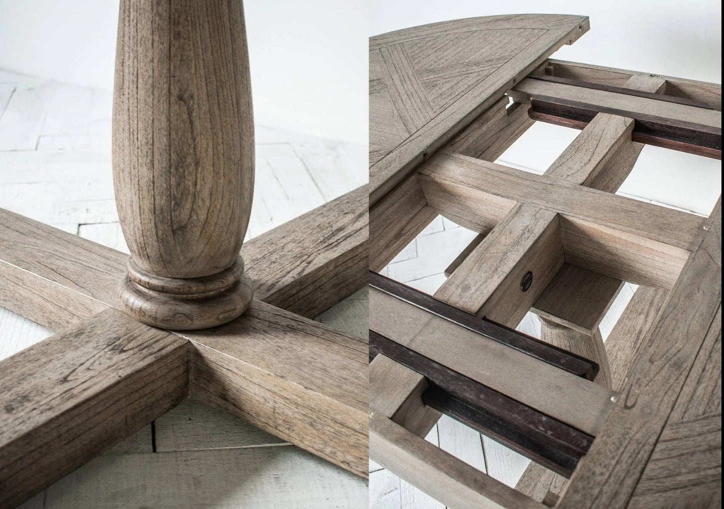 Makassar Round Extending Dining Table W1650 x D1200 x H750mm-abc