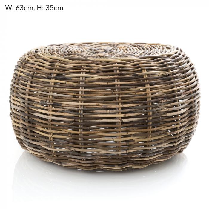 Seville Rattan Ottoman / Table-Living-Florabelle-Default Title---abc
