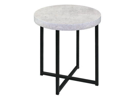 Harper Faux Concrete Side Table with Metal Legs-abc