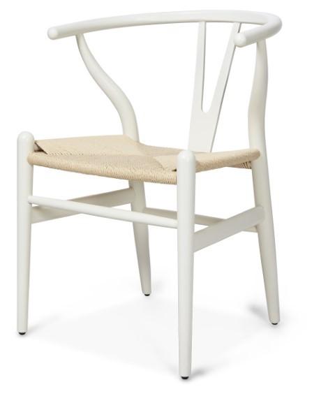 Wishbone Beechwood Chair - White/Natural-Living-Home & Giftware-Default Title---abc