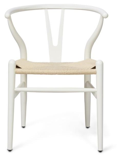 Wishbone Beechwood Chair - White/Natural-Living-Home & Giftware-Default Title---abc
