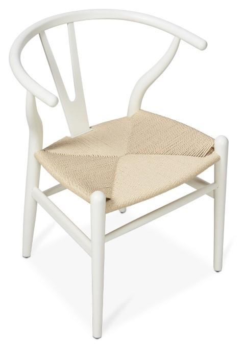 Wishbone Beechwood Chair - White/Natural-Living-Home & Giftware-Default Title---abc