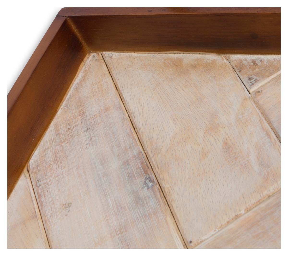 Mavi Wooden Tray with Chevron Pattern and Rattan Handles-abc