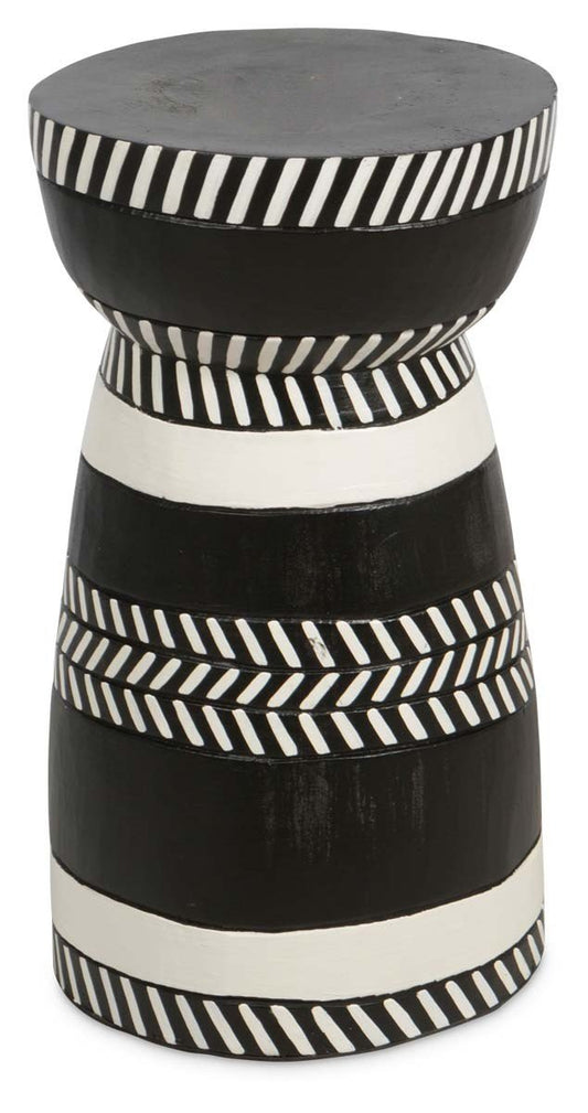 Tali Black and White Wooden Stool-Living-Home & Giftware-Default Title---abc