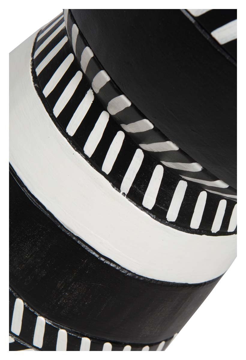 Tali Black and White Wooden Stool-Living-Home & Giftware-Default Title---abc
