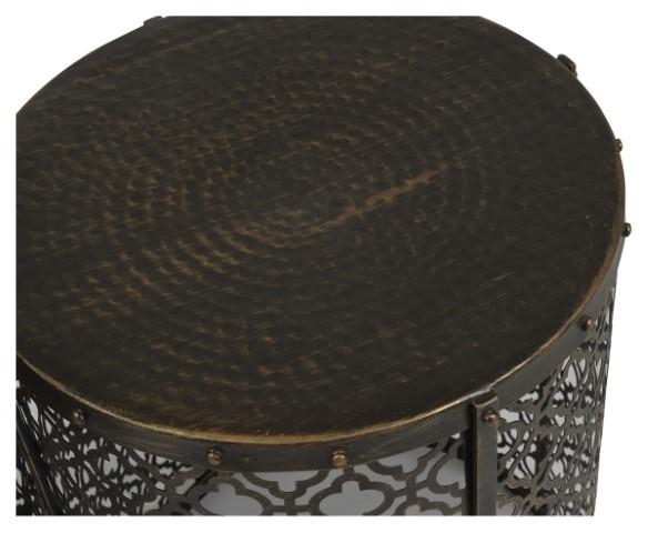 Set of 2 Jaipur Cutwork Side Table - Gold Antique-Living-Home & Giftware-Default Title---abc