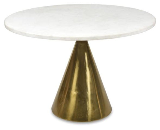 Pedastal Marble Iron Dining Table - Antique Brass-Dining-Home & Giftware-Default Title---abc
