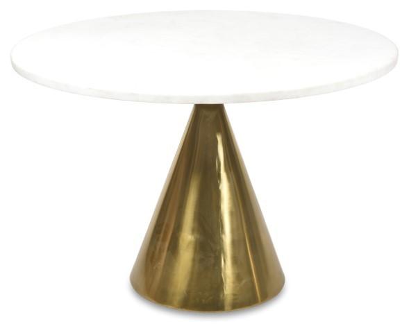 Pedastal Marble Iron Dining Table - Antique Brass-Dining-Home & Giftware-Default Title---abc