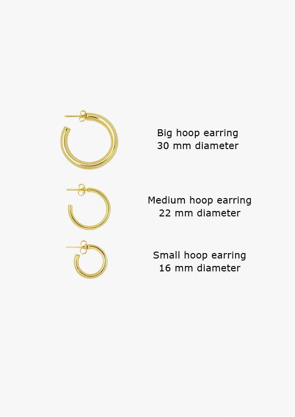 Small hoop earring gold plated (15mm)-Earring-Wildthings_collectables-Gold plated---abc