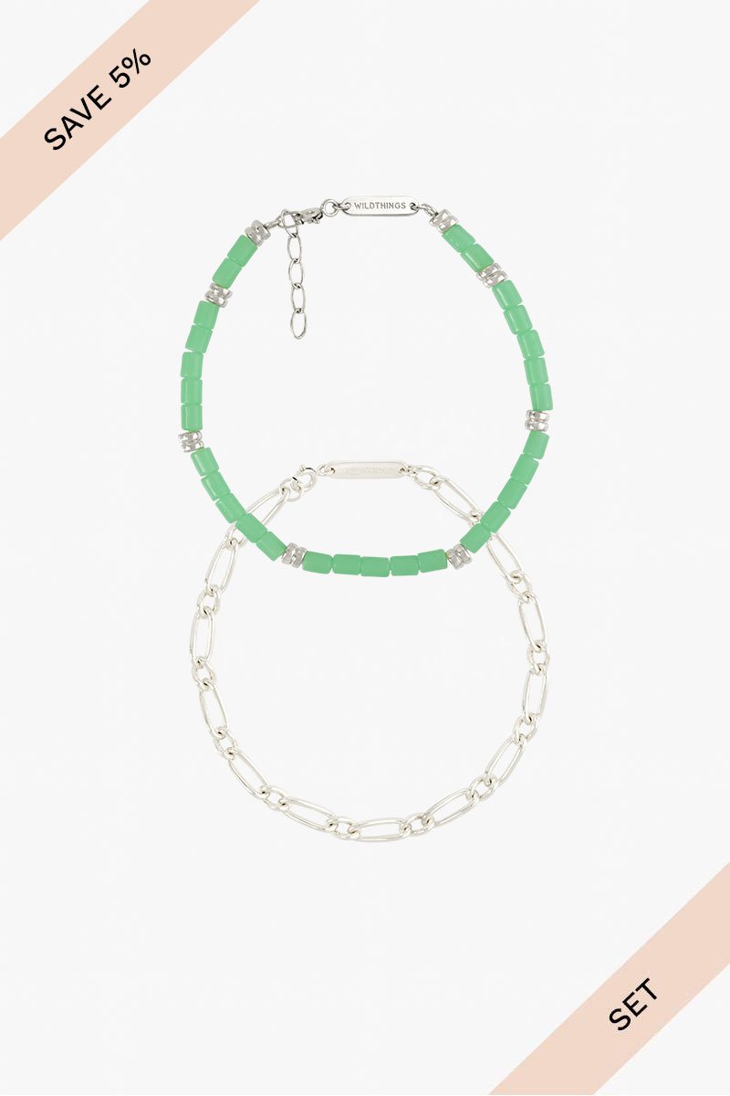 Green ocean set silver-abc