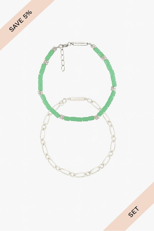 Green ocean set silver-abc