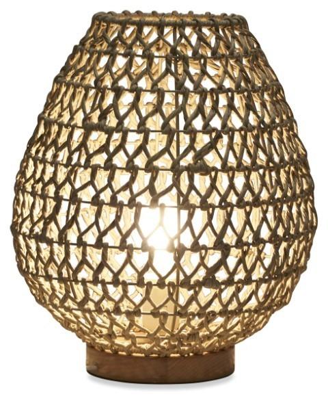 Capri Natural Woven Table Lamp Medium - Brown-abc