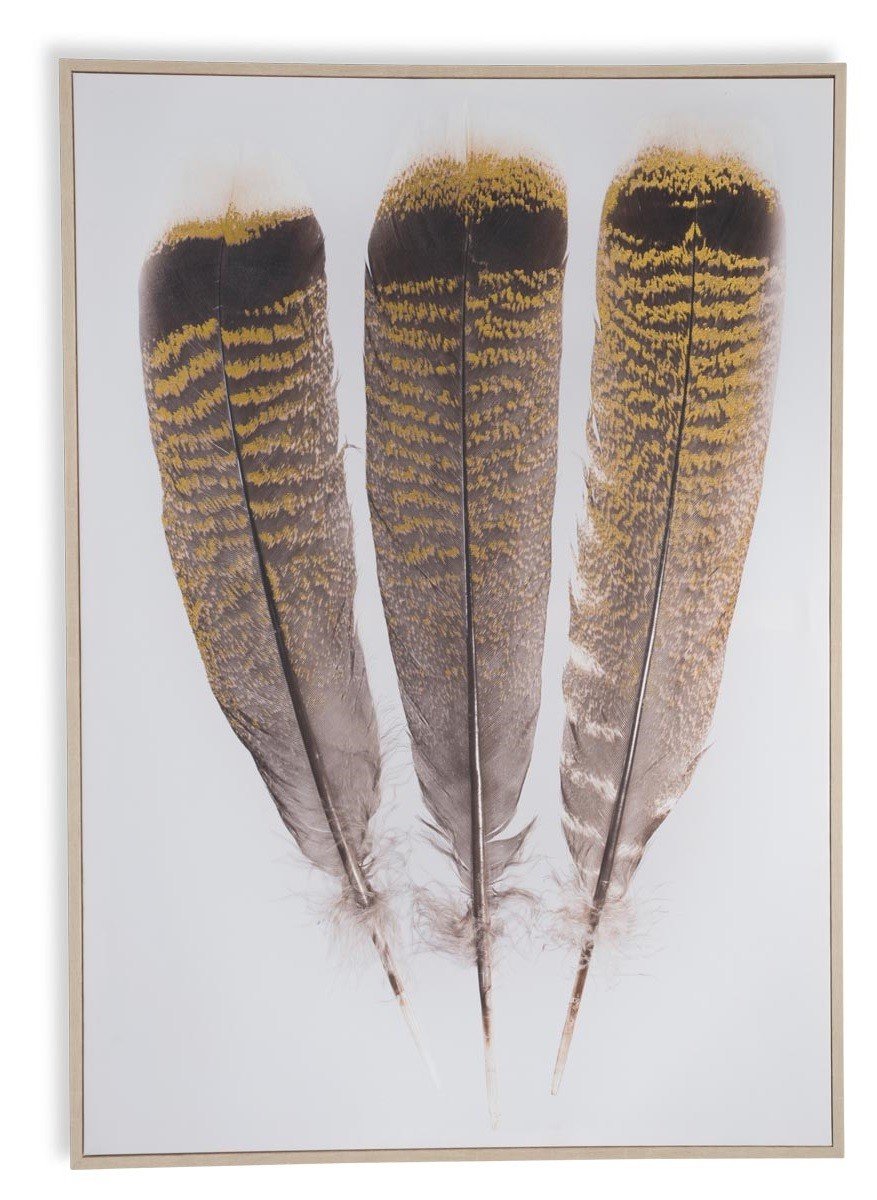 Three Feathers on Stretched Canvas Wall Art-Accessories-Home & Giftware-Default Title---abc