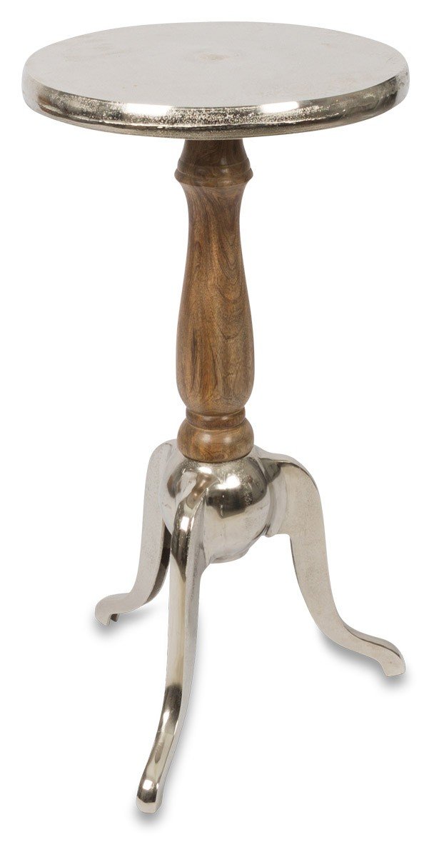 Pinda Aluminium and Wood Side Table Small-Living-Home & Giftware-Default Title---abc