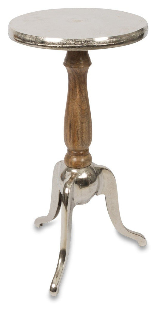 Pinda Aluminium and Wood Side Table Small-Living-Home & Giftware-Default Title---abc