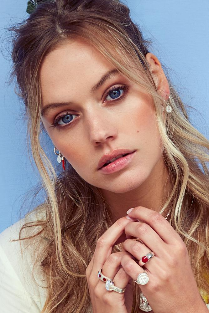 Coin earring silver-abc