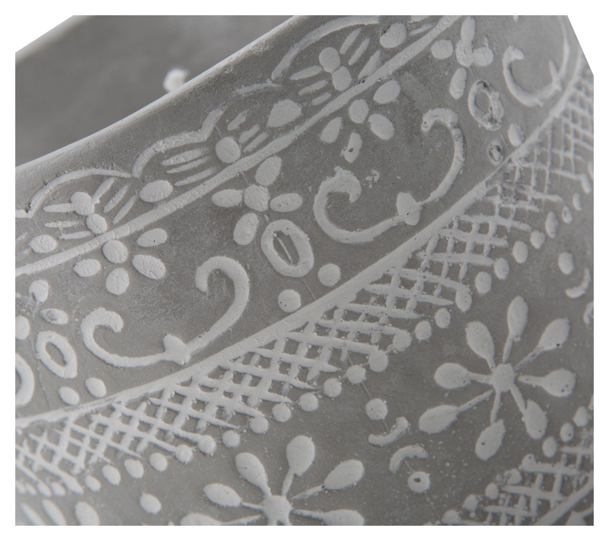 Mayan Large Cement Candle Pot with Wax-abc