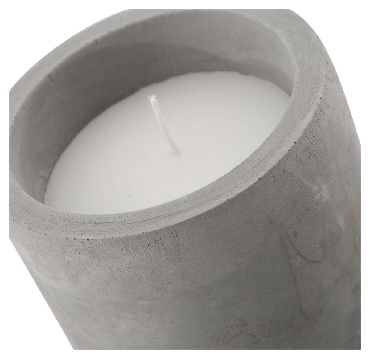 Nanjin Large Cement Candle Pot with Wax On Metal Stand-abc