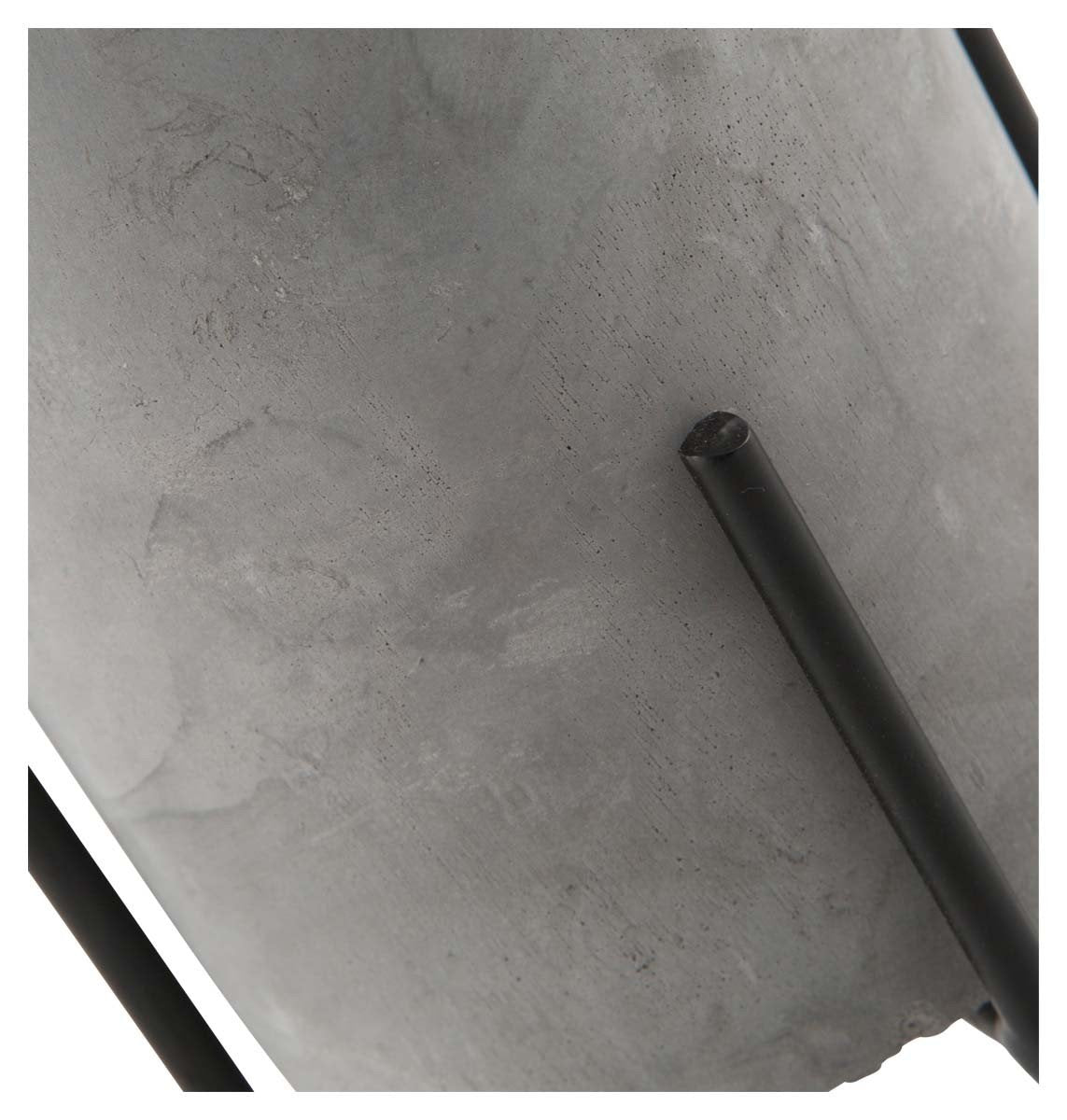 Nanjin Large Cement Candle Pot with Wax On Metal Stand-abc