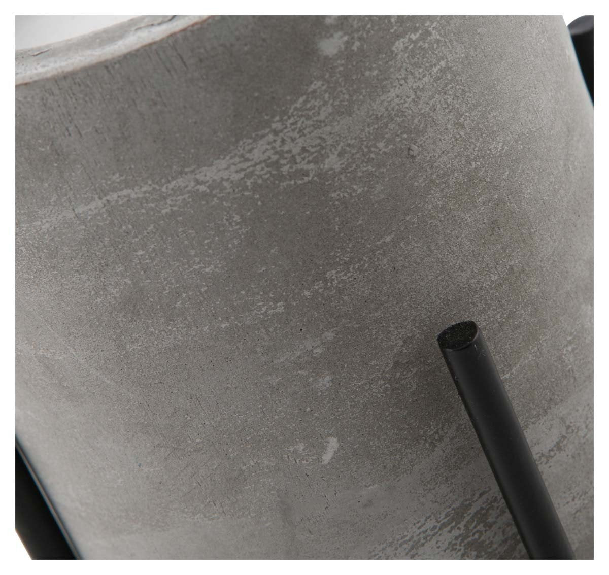 Nanjin Small Cement Candle Pot with Wax On Metal Stand-abc