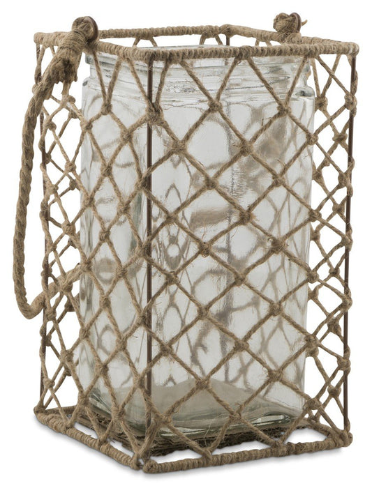 Makoto Jute and Glass Lantern-abc