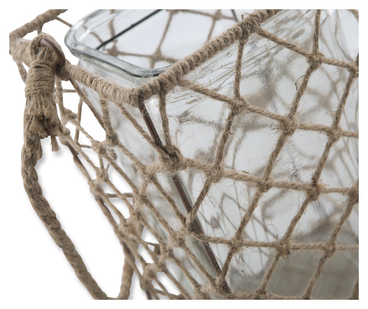 Makoto Jute and Glass Lantern-abc