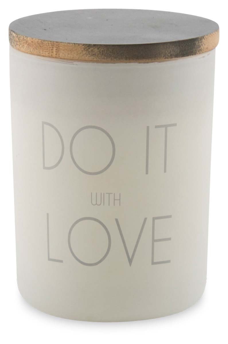 Do It With Love Frosted Glass Candle with Wax-abc