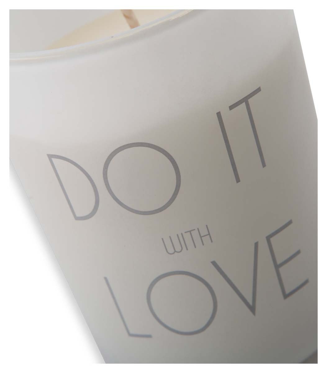 Do It With Love Frosted Glass Candle with Wax-abc