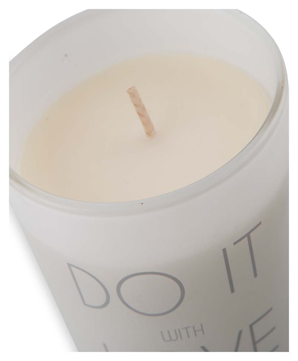 Do It With Love Frosted Glass Candle with Wax-abc