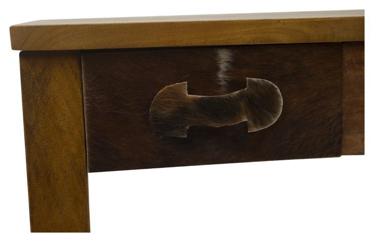 Four Drawer Infinity Mango Wood Console with Bone inlay - Natural-abc